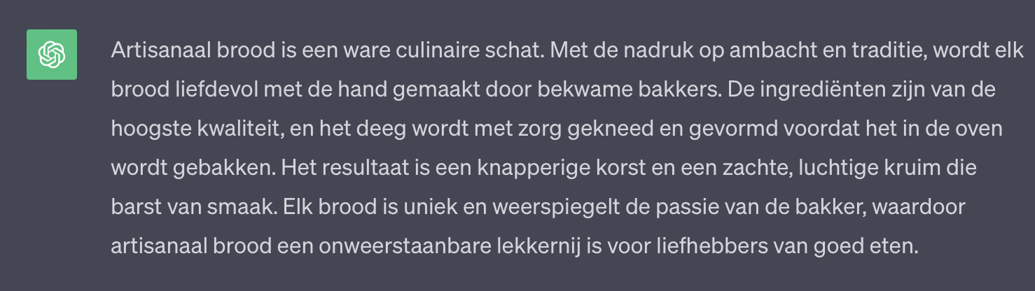 ChatGPT_Tekst over artisanaal brood